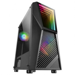 Mars Gaming MC777 Infinity Mirror Midtower Case ATX, Micro ATX, Mini-ITX - Vidro temperado lateral - ARGB Lighting - HDD Tamanho