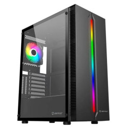 Unykach Armor Lumina Black Case ATX, Micro ATX, Mini ITX - Lado de Vidro Temperado - Iluminação ARGB - 3,5" e 2,5" - USB-A 2.0, 
