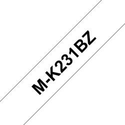Brother MK231BZ Fita Etiqueta Não Laminada Genérica - Texto preto sobre fundo branco - Largura 12mm x 4 metros