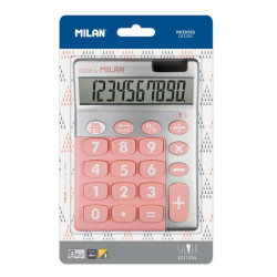 Calculadora Milan Silver de 10 dígitos - Calculadora de mesa - Teclas grandes - Tecla de correção de entrada de dados