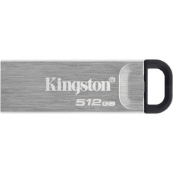 Kingston DataTraveler Kyson Pen USB 512GB - 3.2 Gen 1 - 200 MB/s em Reading - Design Metálico - Prateado