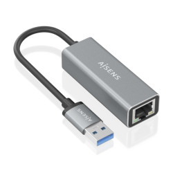 Aisens Conversor USB 3.0 para Gigabit Ethernet 10/100/1000 MBPS - 15 cm - Cor Cinza