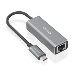 Aisens Conversor USB3.1 GEN1 USB-C para Gigabit Ethernet 10/100/1000 MBPS - 15 cm - Cor Cinza