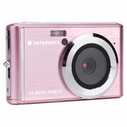 Máquina fotográfica digital Agfaphoto DC5200 - Sensor CMOS - Zoom ótico de 8x - Cor rosa