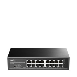 Cudy Switch Gigabit de 16 portas - Fácil gestão - Armário de montagem em rack metálico - Plug and Play - Kit de montagem