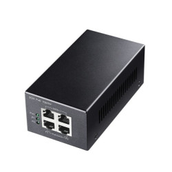 Cudy IInjetor Gigabit PoE+/PoE - Potência até 30 W - 4 portas - Dados e alimentação no mesmo cabo até 100m