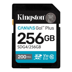 Kingston Cartão SDXC 256 GB UHS-I U3 V30 Classe 10 200 MB/s Canvas Go Plus