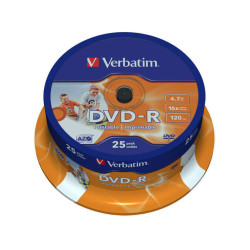 Verbatim DVD-R imprimíveis 16x 47 GB (25 unid.)